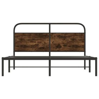 Bedframe zonder matras bewerkt hout gerookt eiken 150x200 cm