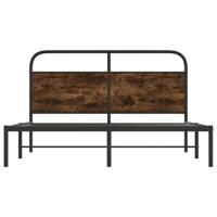 Bedframe zonder matras bewerkt hout gerookt eiken 150x200 cm - thumbnail