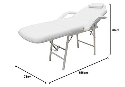 VidaXL Behandelingsstoel voor gezicht 185x78x76 cm kunstleer wit