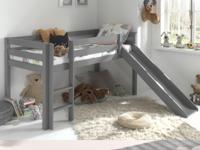 Bed ALIZE met glijbaan 90x200 cm grijs pijnboom zonder tent - thumbnail