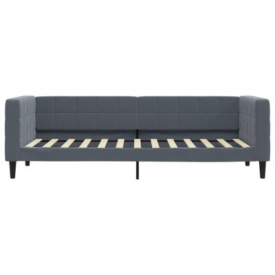 Slaapbank met onderschuifbed 80x200 cm fluweel donkergrijs
