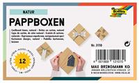 Folia dozen voor decoratie, vierkant, uit karton, pak van 12 stuks in geassorteerde maten, bruin - thumbnail