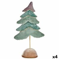 Kerstboom Fluweel Turkoois 16 x 55 x 29 cm (4 Stuks) - thumbnail