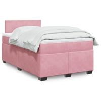 Boxspring met matras fluweel roze 120x200 cm - thumbnail