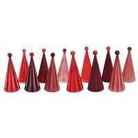 Beeld kerstboom serie Twinkle LED op batterij glas rood 22 cm 12 assorti | 12 stuks - thumbnail