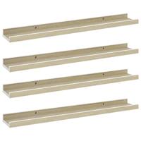 VidaXL Wandschappen 4 st 60x9x3 cm wit en sonoma eikenkleurig - thumbnail