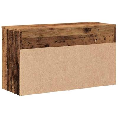Schoenenbank 80x30x45 cm bewerkt hout oud houtkleurig