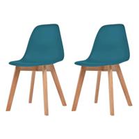 VidaXL Eetkamerstoelen 2 st kunststof turquoise - thumbnail