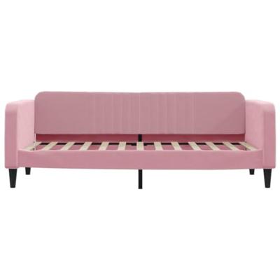 Slaapbank met onderschuifbed en lades 80x200 cm fluweel roze