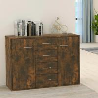 Dressoir 88x30x65 cm bewerkt hout gerookt eikenkleurig - thumbnail