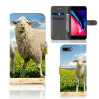 Apple iPhone 7 Plus | 8 Plus | Telefoonhoesje | Met pasjeshouder | Schaap en Lammetje - thumbnail