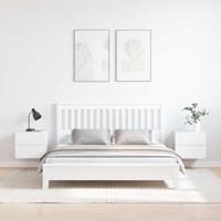 Nachtkastje 2 pcs Wit 39 x 34 x 33 cm Massief dennenhout - thumbnail
