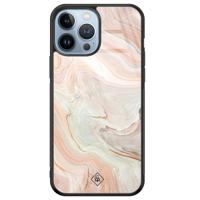 iPhone 13 Pro Max glazen hardcase - Marmer waves - thumbnail