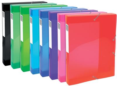 Exacompta Iderama elastobox, uit PP, rug van 4 cm, geassorteerde kleuren Exacompta Iderama elastobox, uit PP, rug van 4 cm, geassorteerde kleuren