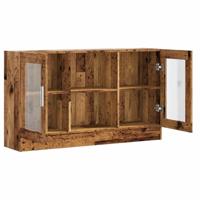 Dressoir 120x30,5x70 cm bewerkt hout oud houtkleurig - thumbnail