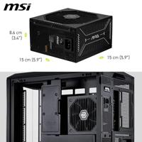 Voedingsbron MSI 306-7ZPIY11-CE0 850 W 80 Plus Gold ATX - thumbnail