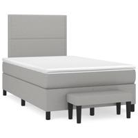 Boxspring met matras stof lichtgrijs 120x190 cm - thumbnail