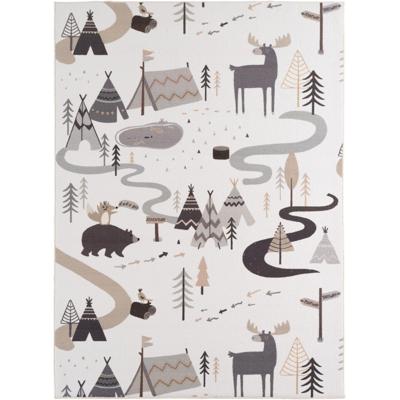Kindervloerkleed Rechthoek Bos Avontuur COCO Crème - Zacht Speelkleed met Dieren voor de Kinderkamer Kindervloerkleed Rechthoek Bos Avontuur COCO Crème - Zacht Speelkleed met Dieren voor de Kinderkamer