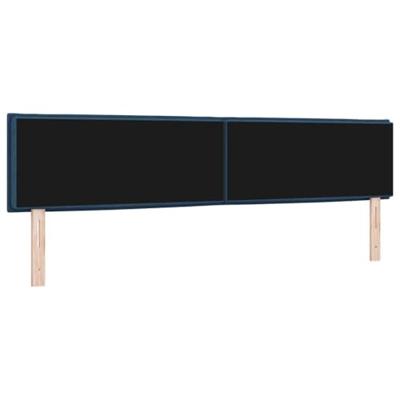 LED Hoofdbord met LED-striplichten Blauw 200 cm Polyester