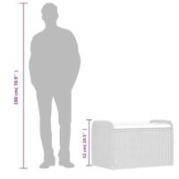 Opbergbankje met kussen 80x51x52 cm poly rattan zwart - thumbnail