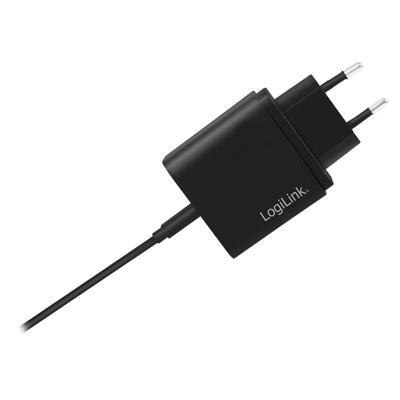LogiLink Ladegerät USB-oplader 18 W 1x USB-C USB PD Zwart Binnen LogiLink Ladegerät USB-oplader 18 W 1x USB-C USB PD Zwart Binnen