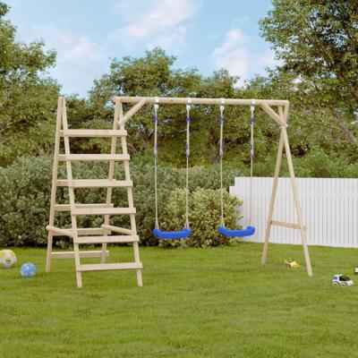 VidaXL Schommelzitjes met touw 2 st 38x16 cm polyetheen blauw