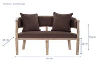 Sofa DKD Home Decor Bruin Linnen Rubberwood Traditioneel (122 x 69 x 72 cm) - thumbnail