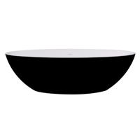 Best Design Vrijstaand Bad Solid Surface 180 x 85 cm Bicolor Mat Zwart/Wit - thumbnail