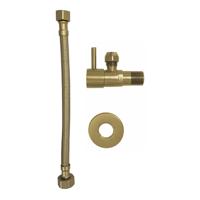 Hoekstopkraan Wiesbaden Minimal Met Flexibele Aansluitslang 1/2"x3/8" 25 cm Geborsteld Messing - thumbnail