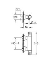 GROHE Grohtherm Special douchekraan thermostatisch met koppelingen chroom 34667000 - thumbnail