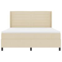 Boxspring bed met matras met hoofdeinde Crème 180 x 200 cm Stof - thumbnail