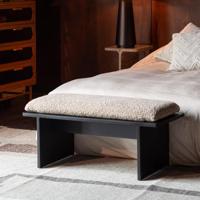 Dutchbone Halbank 'Shiho' Rubberhout en Bouclé - thumbnail