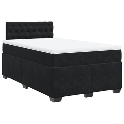 Boxspring met matras fluweel zwart 120x200 cm