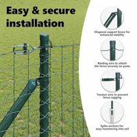 VidaXL Afrasteringspaal 13 pcs groen staal - thumbnail