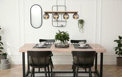 Globo Design hanglampConni hout 4-lichts - 15569-4H