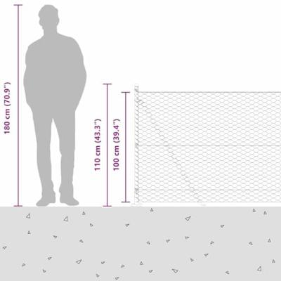 VidaXL Afrasteringspaal groen 25 x 1 m (36 mm gaas) staal