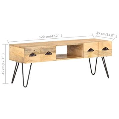 Tv-meubel 120x35x45 cm massief mangohout