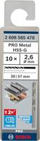 Bosch Accessoires Metaalboren HSS-G, Standard 2,6 x 30 x 57 mm 10st - 2608585478 - thumbnail