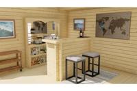 Bar met kabinet 180x72,4x127,3 cm- - Onbehandeld vurenhout- Tuindeco - thumbnail