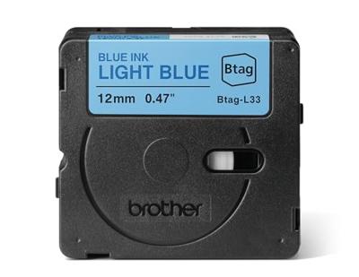 Brother BTAG-L33 labelprinter-tape Blauw op lichtblauw Brother BTAG-L33 labelprinter-tape Blauw op lichtblauw