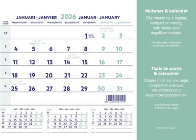 Brepols muismatkalender, ft 23X18 cm, Nederlands-Frans, 2026