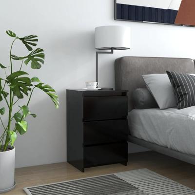 VidaXL Nachtkastje 40x35x62,5 cm bewerkt hout zwart