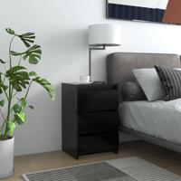 VidaXL Nachtkastje 40x35x62,5 cm bewerkt hout zwart - thumbnail