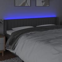 Hoofdbord LED 163x16x78/88 cm stof donkergrijs - thumbnail