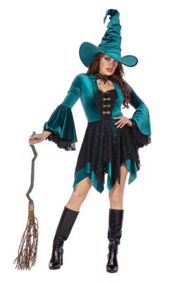 Heksenjurk velvet groen