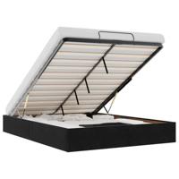 Ottoman bedframe zonder matras 140x200 cm fluweel zwart - thumbnail