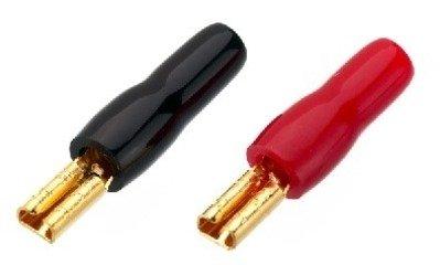 Monacor 0344910 Platte stekker (male) Insteekbreedte: 2.8 mm Rood, Zwart 20 stuk(s)