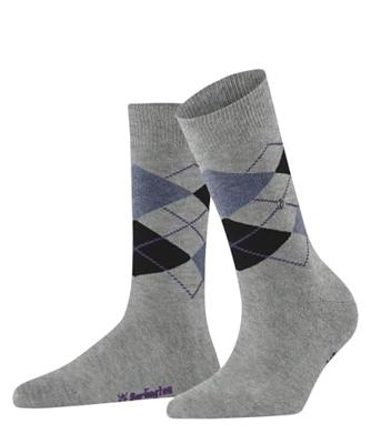 Burlington 2-paar dames sokken - Cadeau verpakking - Biologisch katoenen sokken met ruit print