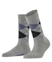 Burlington 2-paar dames sokken - Cadeau verpakking - Biologisch katoenen sokken met ruit print - thumbnail