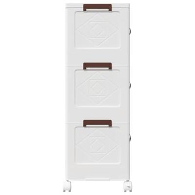 VidaXL Opbergbox stapelbaar met wielen 3-laags 28 l 48,5x29,5x86 cm VidaXL Opbergbox stapelbaar met wielen 3-laags 28 l 48,5x29,5x86 cm